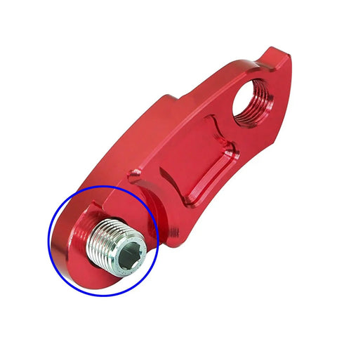 Red aluminum part with hex screw, Rear Derailleur Screws For Bikes Replacement Bolt 10mm Size 13.8mm Length Ride Ready Aluminum