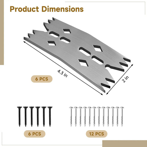 Product dimensions for Six Piece Slab Clamping Dogs Set With Stainless Steel Pinch Dogs And Bench Dog Hold Down Clamps