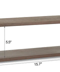 Rustic Wooden Coffee Station Organizer And Two Tier Mug Holder For Countertop Display, wood and iron two-tier rack with dimensions