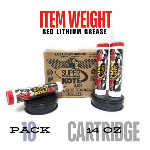 Go To Lithium Grease Superkote 2000 NLGI 2 EP Grease 10 pack tubes 14 oz red grease lubricant for industrial construction automotive