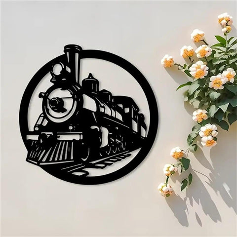 Vintage Steam Train Metal Wall Art Locomotive Silhouette For Man Cave Living Room And Office Rustic Iron Wall Decor 50cm 20in Size Handcrafted For Display