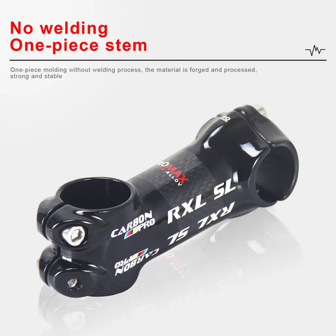 Carbon Fiber Road Bike Stem 25.4mm Clamp 50mm Length 6 Degree Rise Ultralight 120g Aluminum Alloy Build 3K Glossy Black