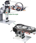 Heavy Duty 2x72 Inch Belt Grinder Sander With VFD Motor And Three Grit Belts For Knife Making Bladesmithing And Metal Working Shop Workhorse Kit Plus 220V Power angle adjustment mechanism.