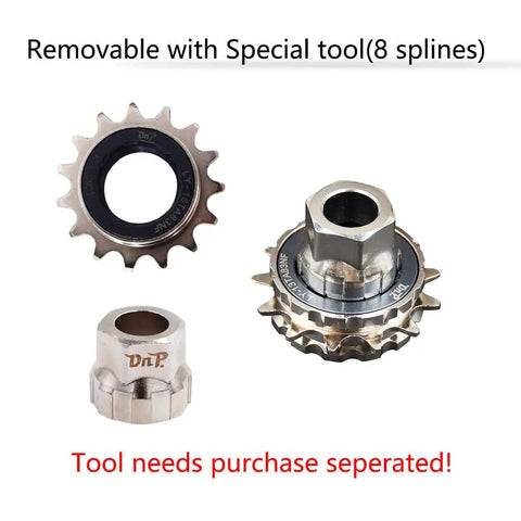 Fifteen Tooth BMX Freewheel For Single Speed Builds With Thirty POE Engagement shown with removable eight spline tool