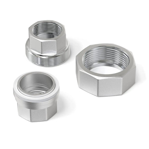 2 Pack 304 Stainless Steel Union Fittings 1 Inch NPT Male To 1 Inch NPT Female Cast Pipe Quick Connect Heavy Duty, Corrosion Resistant, Industrial Grade, Works From Minus 65 Degrees Fahrenheit To 250 Degrees Fahrenheit, three stainless steel fittings
