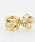Top Tier Brass Knurled Hot Melt Threaded Inserts For 3D Print Boards From M2 To M6, showing three durable brass inserts.