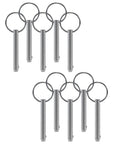 Ten Pack Quick Release Pins In Marine Grade 316 Stainless Steel With Spring Loaded Detent Ball Tip For Boats And Bimini Tops