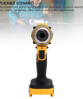 Versatile Cordless Electric Power Drill Featuring Knockout Beater Proof Grip And Snappy Pull Trigger For Quick Wood Plastic Screw Driving And Easy Home Improvement Tasks, front view of drill.