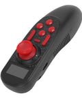 2.4G 6 Channel RC Transmitter And Receiver with 0.96 Inch Color Screen And 1500mAh Battery, red controls, black casing