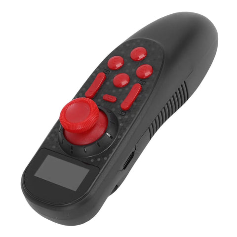 2.4G 6 Channel RC Transmitter And Receiver with 0.96 Inch Color Screen And 1500mAh Battery, red controls, black casing
