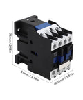 Pro Grade Heavy Duty AC Contactor 18A DIN Rail Mount Normally Open Electric Motor Starter with Pure Copper Coil dimensions