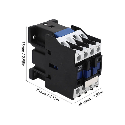 Pro Grade Heavy Duty AC Contactor 18A DIN Rail Mount Normally Open Electric Motor Starter with Pure Copper Coil dimensions