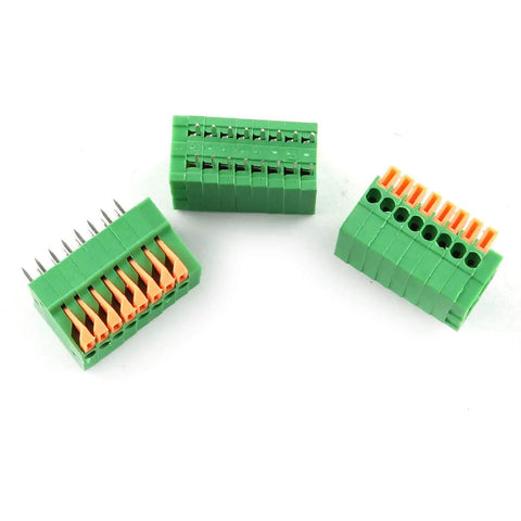 16 Position Spring Terminal Blocks PCB Connectors Kit 2x8 Pins 2.54mm Pitch Screwless 150V 2A for electronics