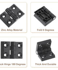 Zinc Alloy Mini Folding Hinges For Cabinets 44mm By 63mm Black 180 Degree Adjustable Hinges For Wooden Boxes And Woodworking Crafts 4 Pack Uxcell Durable Construction And Easy Mounting For Cabinets And Boxes