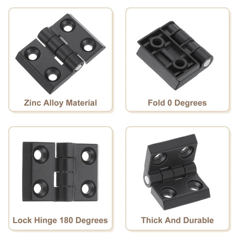 Zinc Alloy Mini Folding Hinges For Cabinets 44mm By 63mm Black 180 Degree Adjustable Hinges For Wooden Boxes And Woodworking Crafts 4 Pack Uxcell Durable Construction And Easy Mounting For Cabinets And Boxes
