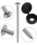 Heavy Duty 3 Inch Shutter Screws With Black Vinyl Caps Bulk Pack Of 24 Stainless Steel Fasteners showing screw and cap details.