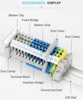 10 Pieces E UK DIN Rail Terminal Block End Stopper Bracket For 35mm Wide Rail Gray Nylon PA66 Housing Fire Retardant