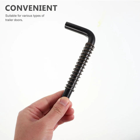 Heavy Duty Trailer Gate Spring Latch Pin Repair Kit With Easy Install Beefy Built Metal Latch For Utility Trailers Reliable Locking Mechanism Simple Setup Universal Fit black steel spring pin held in hand