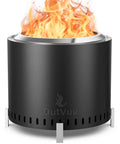 Stainless Steel Smokeless Fire Pit 19.5 Inch Outdoor Bonfire With visible flame for camping backyard hangouts and chill evenings