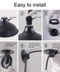 Step-by-step assembly guide for Plug In Industrial Pulley Pendant Light With E26 Socket And 16 Foot 4 Inch Cord On Off Switch