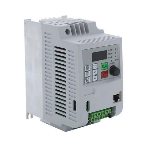 VFD Inverter Drive Two Point Two KW 3 HP 220V 12A Motor Speed Control Controller Easy Install Industrial Grade Frequency Converter, front view