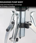 Heavy Duty Hydraulic Gear Puller Kit With 2 Jaw And 3 Jaw Options For Wheel Bearing Removal Adjustable Heads With Storage Box And Rotatable Pump Head For Leverage On Tough Automotive Jobs Sick Tool For Pros And DIYers Working Hard In Every Shop Work close-up of 3 jaw hydraulic puller