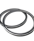 Rock Solid Cross Roller Slewing Bearing RA7008 RA7008UUCC0 RA7008UUC0 shown in two-piece design for industrial robot arm applications.