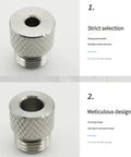 8 Piece Stainless Steel Drill Bushing Set With 3 To 10mm Inner Diameters And M14x1.5 Threads, knurled design, corrosion-resistant