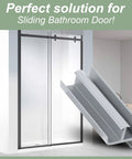 Gray Shower Door Bottom Track Two Pack, Single-Sided Channel With Widths Half Inch And Three-Eighths Inch, Fits Glass Door Thickness Seven Sixteenths Inch And Five Sixteenths Inch, Durable PVC For Secure Fit And Smooth Operation.
