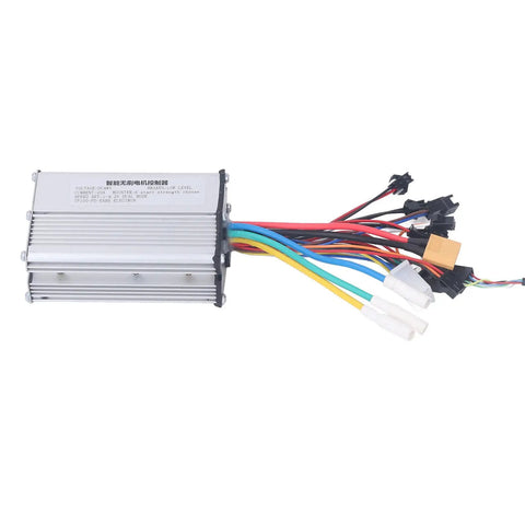 DC48V Brushless Motor Controller for Electric Bikes and Scooters, 350W 20A Intelligent Speed Controller with aluminum alloy casing.