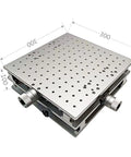 Slick Aluminum Top Tier Heavy Duty Xy Axis Moving Stage With Hella Smooth Glide Action For Laser Marking Engraver Machines And Optical Lab Rig Shop Ready, 300mm x 300mm.