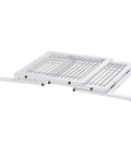 Freestanding Pet Gate for Doorways and Hallways, Small to Medium Pets, Origami White, folded rubberwood construction for storage
