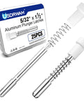 Snag This Hefty 25 Pack Of Tough Window Screen Plunger Latch Pins With Springs White Plastic Caps And Sturdy Aluminum Cores For Reliable Home Repairs Secure Fits And Quick Upgrades That Really Rock. Aluminum plunger latches and springs.
