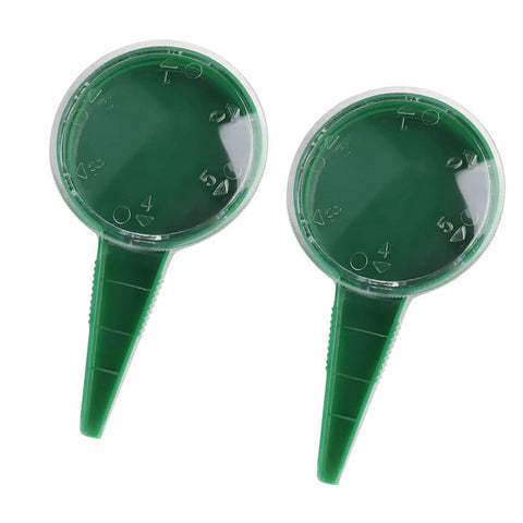 Pack Of 2 Handheld Seed Spreader And Dial Seed Dispenser Sower With 5 Adjustable Settings For Precise Seeding Easy Grip Compact Gardening Tools For Lawn And Garden shown.