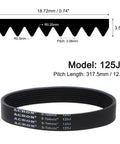 V Ribbed Belt 125J8 8 Ribs 12.5 Inch Length 0.74 Inch Width 0.14 Inch Thick EPDM Poly V Drive Belt industrial transmission