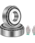 30204 Tapered Roller Bearing Cone And Cup Assembly Two Pack Heavy Duty with two gloves, steel components, 20Mm X 47Mm X 15Mm.