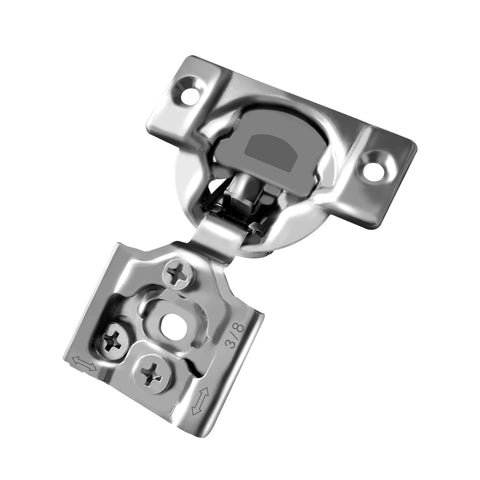 Soft Closing 3/8 Inch Overlay Face Frame Cabinet Hinges, 105 Degree, 6-Way 3-Cam Adjustable Concealed Kitchen Door Hinges, nickel finish