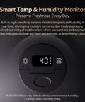 Smart vacuum sealed coffee canister lid with digital temperature, humidity monitor for freshness. Keep Your Morning Brew Fresh As Heck With This Game Changing Smart Vacuum Sealed Coffee Canister Featuring Digital Pressure Gauge Rechargeable Design And Airtight Glass Storage.