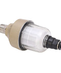 Automatic Pneumatic Water Drain Valve For Air Compressor And Cooling Systems - Easy Install Clear G1/2 Inch Condensate Discharger With Auto Timing Control For Workshops, aluminum housing with clear filter.