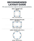 Recommended layout guide for Rock Solid Clear Silicone Anti Slip Pads For Glass Tables And Desks With Zero Slide Grip.