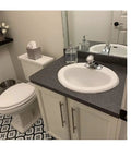 Bathroom sink with soapstone look peel and stick countertop wrap self adhesive cover 36 x 72 inches waterproof laminate sheet