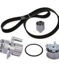 Water Pump Timing Belt Kit For 2005 2006 VW Jetta 1.9 TDI BRM Diesel Replacement showing belt, tensioner, pulleys, and pump