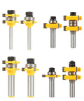 Top Tier 2Pc Tongue And Groove Router Bit Set For Pro Woodworkers To Craft Smooth Seamless Joints In Hardwood Plywood And Veneer Projects Like A Boss With Easy Setup, displayed in a set arrangement.
