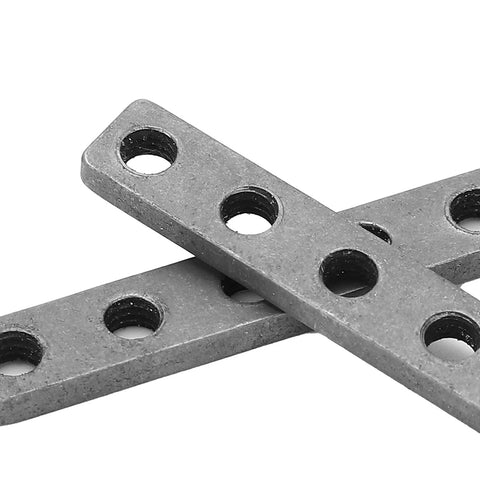 Premium Stainless Steel Screw Fixing Plate With Five Hole Threaded Base Pack Of Two legit heavy duty mounting brackets close-up view.