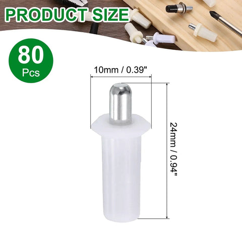 Rock Solid Spring Loaded Shutter Repair Pins 80 Piece White Set Quick Fix Hardware For Window Blinds Cabinet Doors And Movable Blade Adjustments 24mm white clip with silver metal tip.