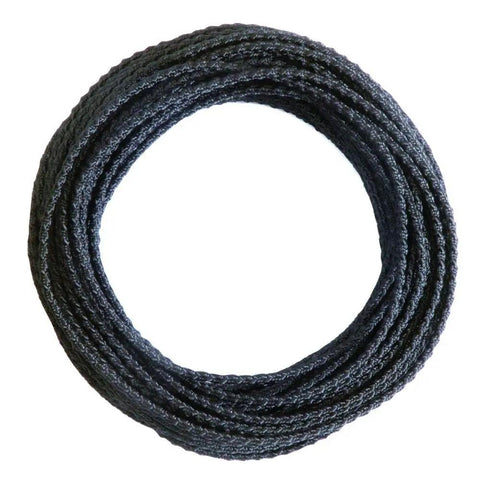 3mm Paracord With Textured Posi Lock Ninja Black Color Made In USA Beefy Outdoor Cord for camping and tactical gear, coiled view