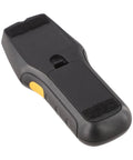 Wall For Stud Finder Sensor With Backlight Display For Wood Center Metal AC, black handheld tool with yellow button and grip.