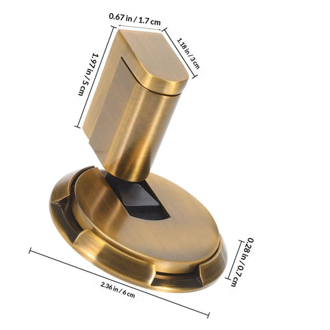 Adjustable Door Stop With No Drill Or Adhesive Mounting, easy install heavy duty zinc alloy wall protector, bronze finish