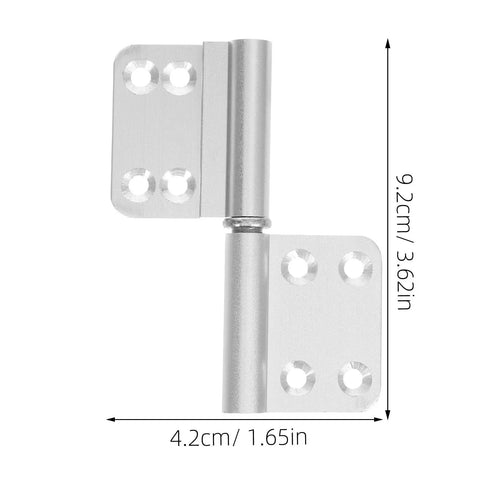 Removable Flag Hinge Set For Doors And Cabinets 6 Pack, Heavy Duty Weld On Hinges, metal construction with measurements shown