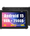 Tough As Nails Rugged Tablet With Integrated Barcode Scanner 10 Inch Android 15 showing 8GB RAM and 256GB memory features.